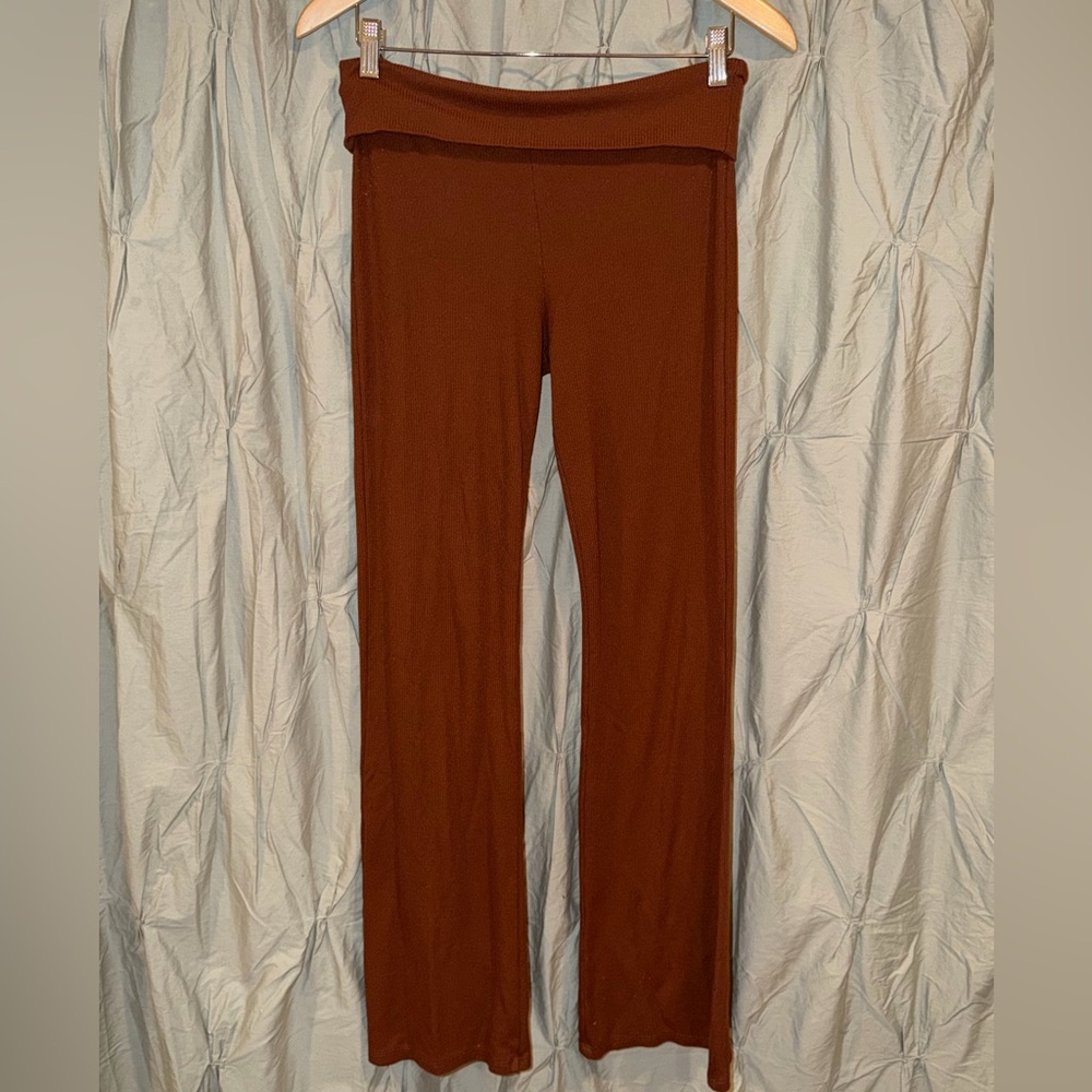 Women’s Wild Fable Mid-Rise Foldover Flare Leggings in Terracotta